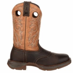 Durango® Men's Western 11" Brown & Tan Saddle Square Toe Boots DB4442 -Western Cowboy Equipment DB4442c
