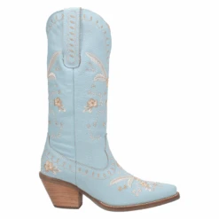 Dingo Ladies Full Bloom Blue Almond Round Toe Boots DI939-BLOOM -Western Cowboy Equipment DI939b