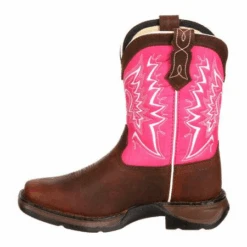 Durango® Toddler Girl's Let Love Fly Pink & Brown Western Boot DWBT092 -Western Cowboy Equipment DWBT092 1