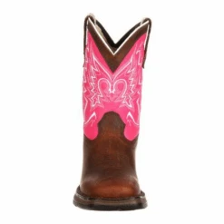 Durango® Toddler Girl's Let Love Fly Pink & Brown Western Boot DWBT092 -Western Cowboy Equipment DWBT092 2