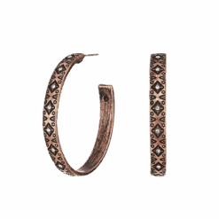 Blazin Roxx® Ladies Aztec Copper Tone Hoop Earrings 29014