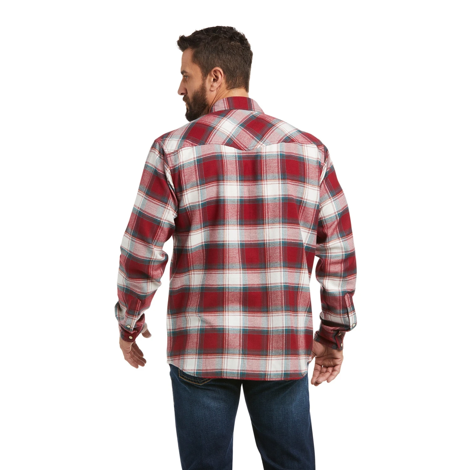 Ariat® Men's Rio Red Hillsboro Retro Snap Button Down Shirt 10037334 4 Ariat® Men's Rio Red Hillsboro Retro Snap Button Down Shirt 10037334 - Image 2