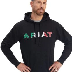 Ariat® Men's Mexican Black Hoodie 10038962 7 Ariat® Men's Mexican Black Hoodie 10038962 -Western Cowboy Equipment F21 MNS WEST 10038962 detail02