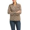 Ariat Ladies Printed Fleece Leopard Quarter Zip Sweatshirt 10037564 2 Ariat Ladies Printed Fleece Leopard Quarter Zip Sweatshirt 10037564 -Western Cowboy Equipment F21 WMS WEST 10037564 front