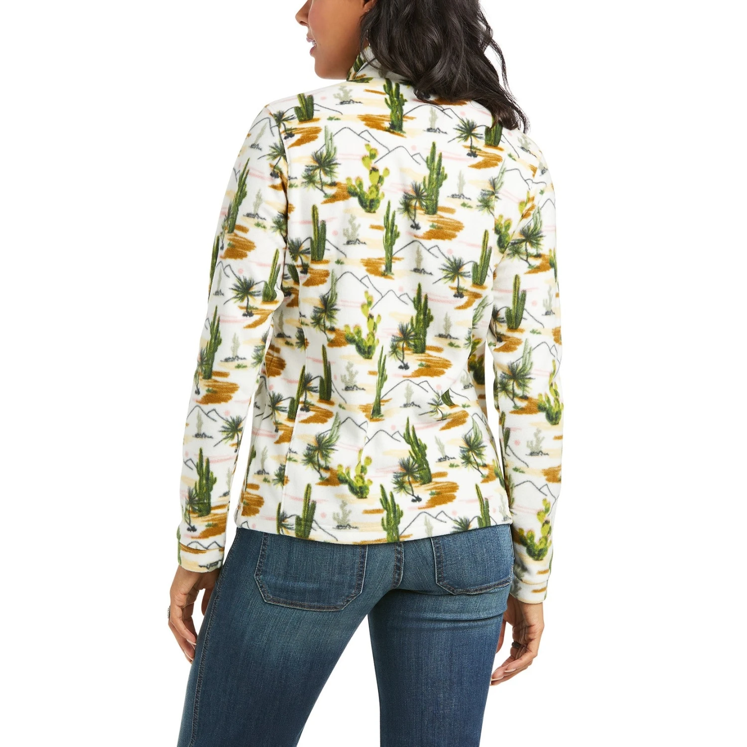 Ariat Ladies Printed Fleece Cactus Scenery 1/4 Zip Sweatshirt 10037565 4 Ariat Ladies Printed Fleece Cactus Scenery 1/4 Zip Sweatshirt 10037565 - Image 2