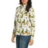 Ariat Ladies Printed Fleece Cactus Scenery 1/4 Zip Sweatshirt 10037565 -Western Cowboy Equipment F21 WMS WEST 10037565 front