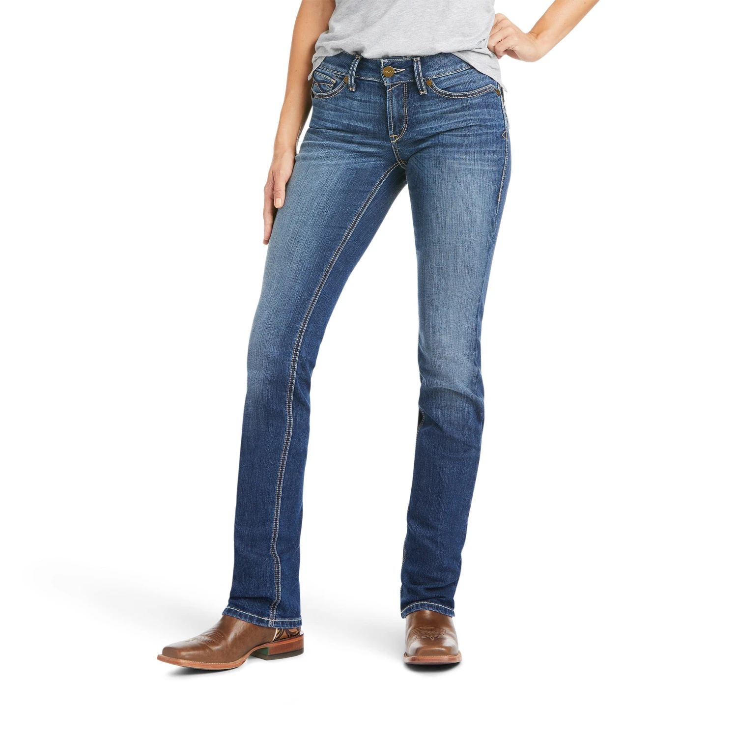 Ariat® Ladies Catalina REAL Perfect Rise Straight Leg Jeans 10037952 4 Ariat® Ladies Catalina REAL Perfect Rise Straight Leg Jeans 10037952 - Image 2