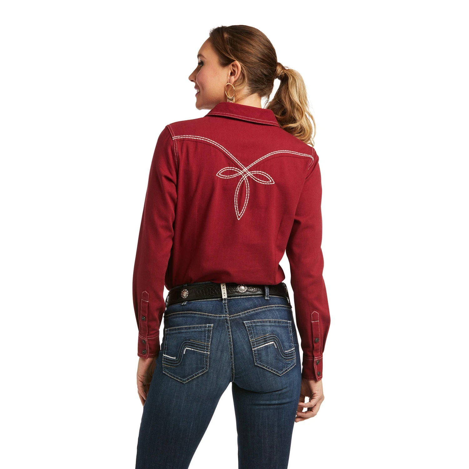 Ariat Ladies REAL Classic Twill Long Sleeve Rhubarb Shirt 10038066 5 Ariat Ladies REAL Classic Twill Long Sleeve Rhubarb Shirt 10038066 - Image 3