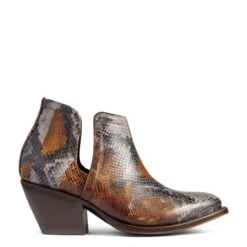 Ariat® Ladies Dixon R Toe Snake Print Brown Western Booties 10038548 -Western Cowboy Equipment F21 WMS WEST 10038548 side1
