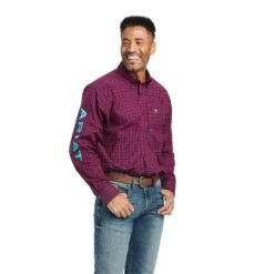 AriatĀ® Men's Pro Team Copper Beet Red Button Down Shirt 10042355
