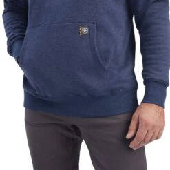 Ariat® Men's Rebar Workman Quarter Zip Navy Heather Hoodie 10041412 8 Ariat® Men's Rebar Workman Quarter Zip Navy Heather Hoodie 10041412 -Western Cowboy Equipment F22 MNS WORK 10041412 detail01