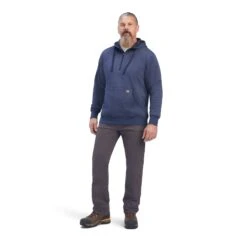 Ariat® Men's Rebar Workman Quarter Zip Navy Heather Hoodie 10041412 9 Ariat® Men's Rebar Workman Quarter Zip Navy Heather Hoodie 10041412 -Western Cowboy Equipment F22 MNS WORK 10041412 full
