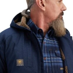 Ariat® Men's Rebar Dura-Canvas Full Zip Navy Jacket 10041539 9 Ariat® Men's Rebar Dura-Canvas Full Zip Navy Jacket 10041539 -Western Cowboy Equipment F22 MNS WORK 10041539 detail01