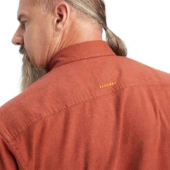Ariat® Men's Rebar DuraStretch Cherry Mahogany Work Shirt 10041604 -Western Cowboy Equipment F22 MNS WORK 10041604 detail01