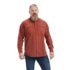 Ariat® Men's Rebar DuraStretch Cherry Mahogany Work Shirt 10041604 -Western Cowboy Equipment F22 MNS WORK 10041604 front
