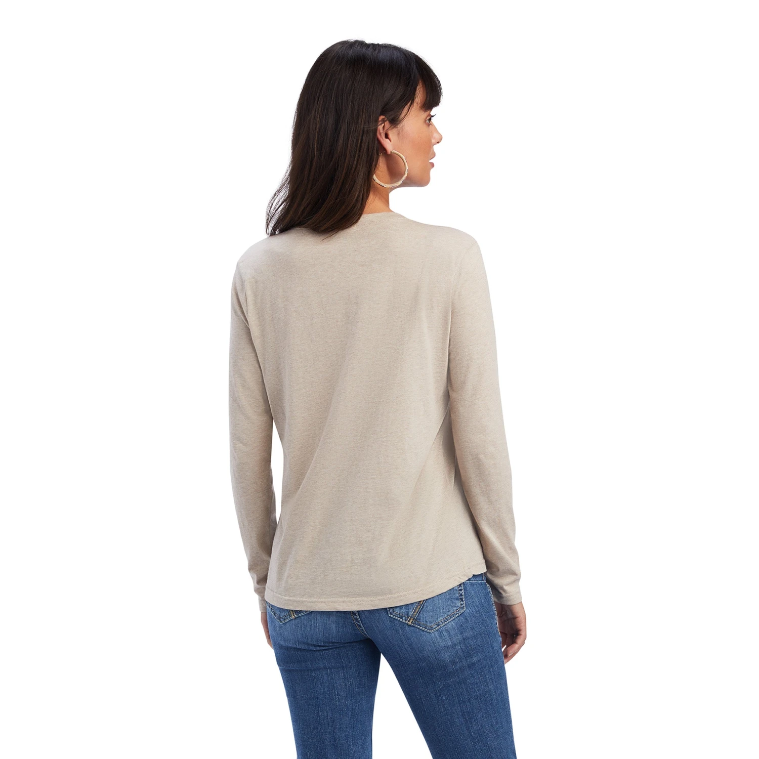 Ariat® Ladies R.E.A.L™ Chest Logo Oatmeal Heather T-shirt 10041337 4 Ariat® Ladies R.E.A.L™ Chest Logo Oatmeal Heather T-shirt 10041337 - Image 2