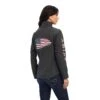 Ariat® Ladies Team Patriot Softshell Charcoal Heather Jacket 10041438 -Western Cowboy Equipment F22 WMS WEST 10041438 back 1
