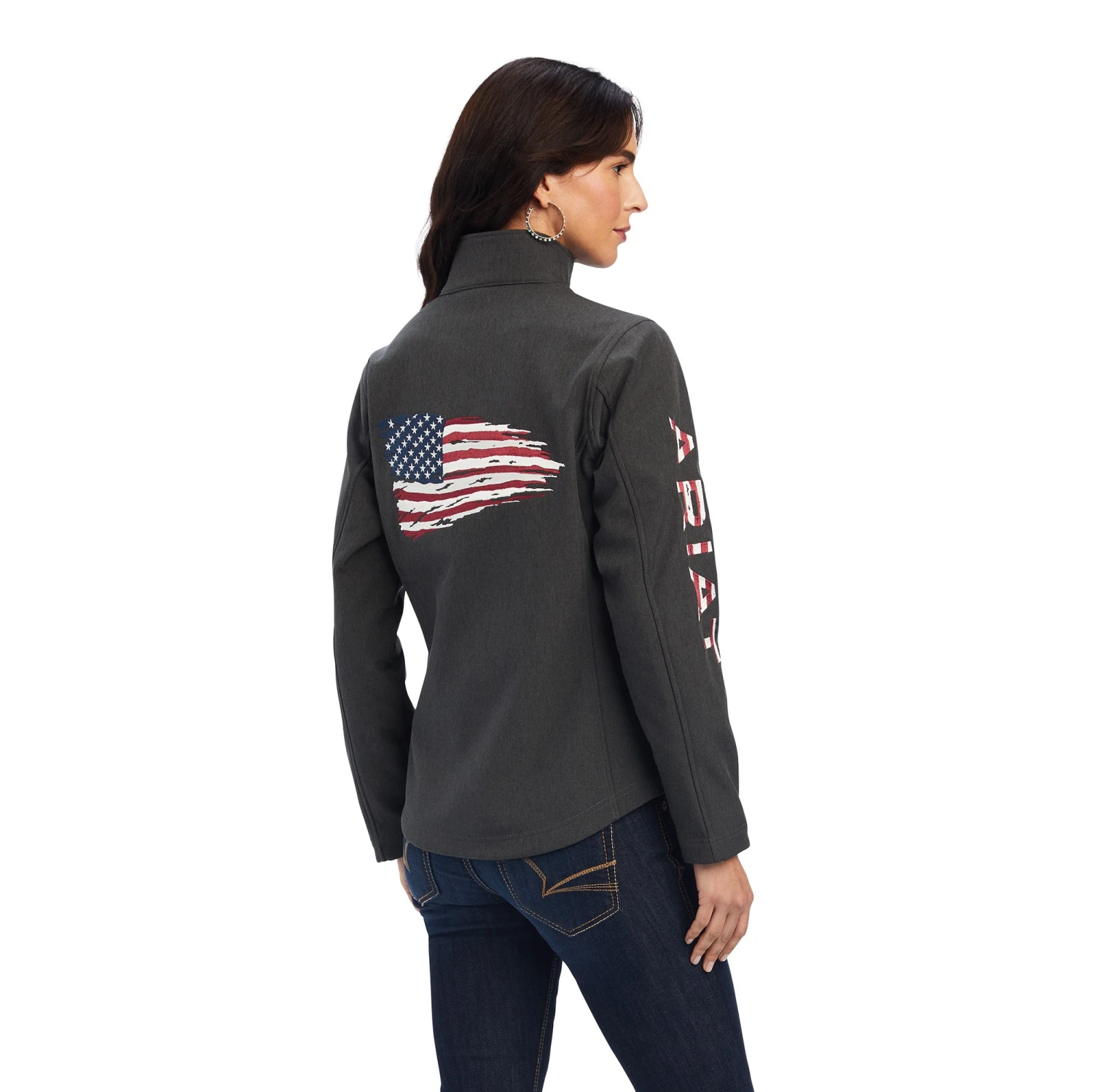 Ariat® Ladies Team Patriot Softshell Charcoal Heather Jacket 10041438 3 Ariat® Ladies Team Patriot Softshell Charcoal Heather Jacket 10041438