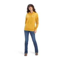 Ariat® Ladies R.E.A.L™ Logo Nugget Gold Hoodie 10041636 -Western Cowboy Equipment F22 WMS WEST 10041636 ffull