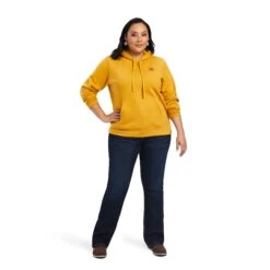 Ariat® Ladies R.E.A.L™ Logo Nugget Gold Hoodie 10041636 -Western Cowboy Equipment F22 WMS WEST 10041636 full plus