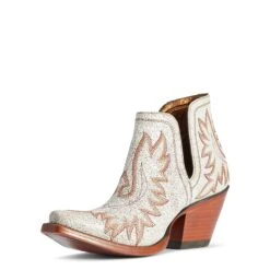 Ariat® Ladies Dixon Bright Lights White Western Booties 10042453 -Western Cowboy Equipment F22 WMS WEST 10042453 medial