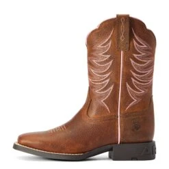 Ariat® Youth Girl's Firecatcher Rowdy Brown Square Toe Boots 10042413 -Western Cowboy Equipment F22 YTH WEST 10042413 side