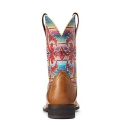 Ariat® Youth Girl's Lonestar Tan & Old Muted Serape Boots 10042595 -Western Cowboy Equipment F22 YTH WEST 10042595 heel