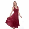 Scully® Ladies Burgundy Lace Up Peasant Tiered Dress HC118-BUR -Western Cowboy Equipment HC118 BUR