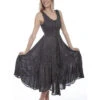 Scully Ladies Lace-Up Front Gunmetal Sleeveless Dress HC118-GUN 2 Scully Ladies Lace-Up Front Gunmetal Sleeveless Dress HC118-GUN -Western Cowboy Equipment HC118 GUN preview