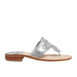 Jack Roger Ladies Slip On Silver Sandals 1219SN0001040-SLVR -Western Cowboy Equipment JR JacksFlatSandalSilverSlvr B WhiteBackgroundcopy 500x 1