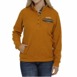 Cinch® Ladies Gold Teddy Bear Fleece Pullover MAK9817001 -Western Cowboy Equipment MAK9817001