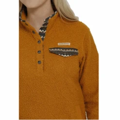 Cinch® Ladies Gold Teddy Bear Fleece Pullover MAK9817001 -Western Cowboy Equipment MAK9817001 3