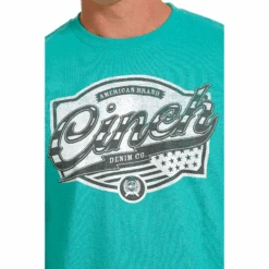Cinch Men's Turquoise American Bran Denim Co. T-Shirt MTT1690572 -Western Cowboy Equipment MTT1690572 1