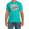 Cinch Men's Turquoise American Bran Denim Co. T-Shirt MTT1690572 -Western Cowboy Equipment MTT1690572 2