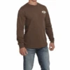 Cinch® Men's Brown Graphic Logo Long Sleeve T-Shirt MTT1721003