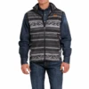 Cinch® Men's Striped Polar Fleece Black Vest MWV1585002 1 Cinch® Men's Striped Polar Fleece Black Vest MWV1585002 -Western Cowboy Equipment MWV1585002a