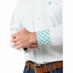 Wrangler® Men's George Strait White & Green Button Up Shirt 112318981 9 Wrangler® Men's George Strait White & Green Button Up Shirt 112318981 -Western Cowboy Equipment My project 1 10 aca98f50 68aa 4bcf b109 4ef375910dd0