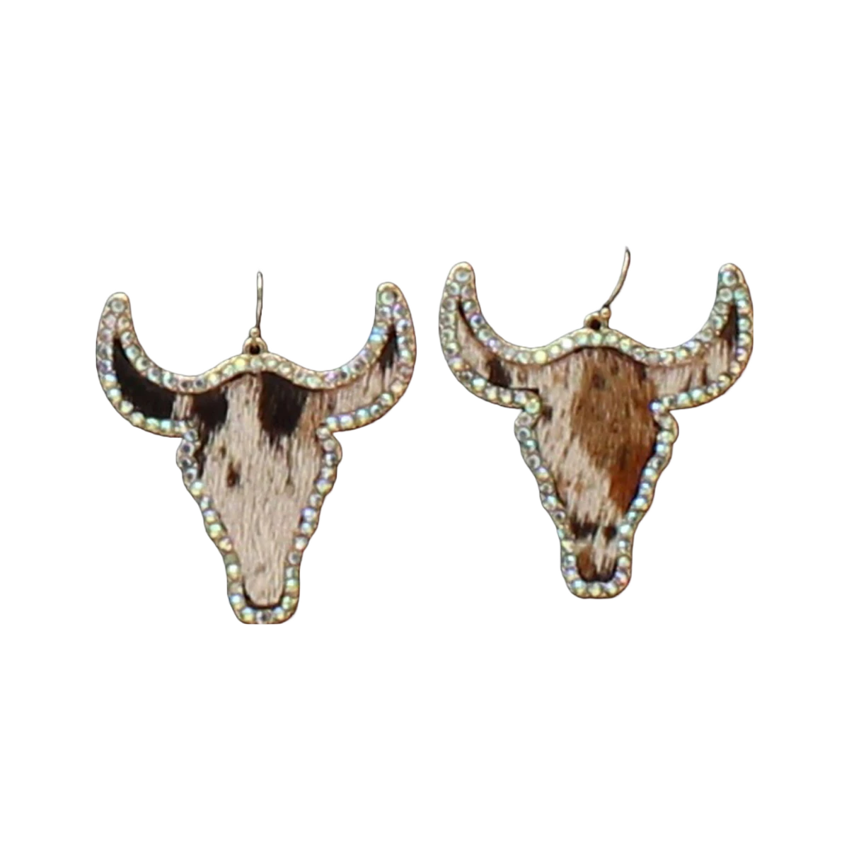 Blazin Roxx Silver Strike Cow Hide Crystal Bull Head Earrings D460013305 3 Blazin Roxx Silver Strike Cow Hide Crystal Bull Head Earrings D460013305