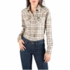 Kimes Ranch Ladies San Mateo Natural Flannel Snap Shirt SM-NAT -Western Cowboy Equipment My project 1 78