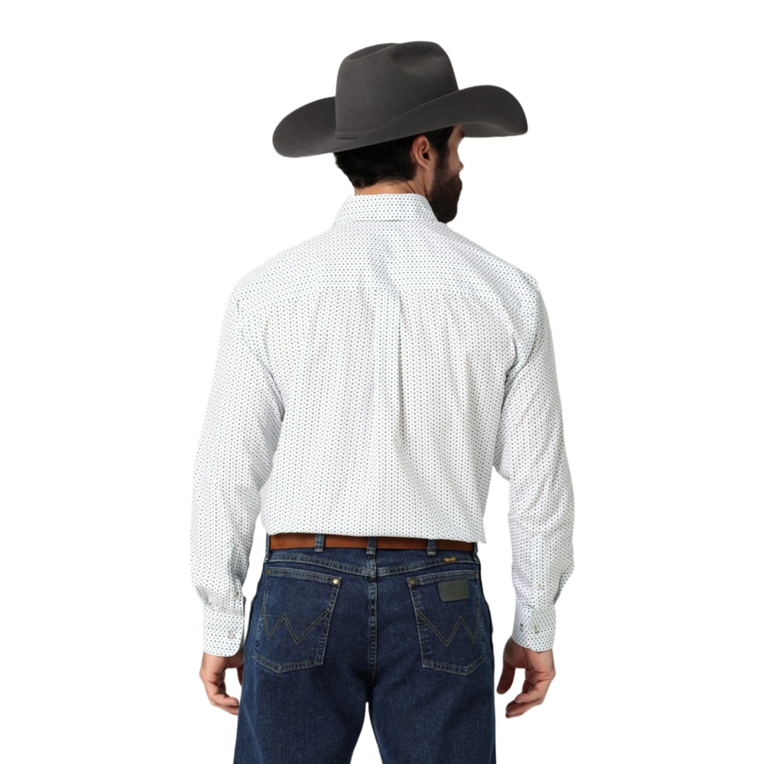 Wrangler® Men's George Strait White & Green Button Up Shirt 112318981 4 Wrangler® Men's George Strait White & Green Button Up Shirt 112318981 - Image 2