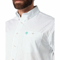 Wrangler® Men's George Strait White & Green Button Up Shirt 112318981 8 Wrangler® Men's George Strait White & Green Button Up Shirt 112318981 -Western Cowboy Equipment My project 1 9 70ad0b6f eaf8 478a 8638 b5665bad7479