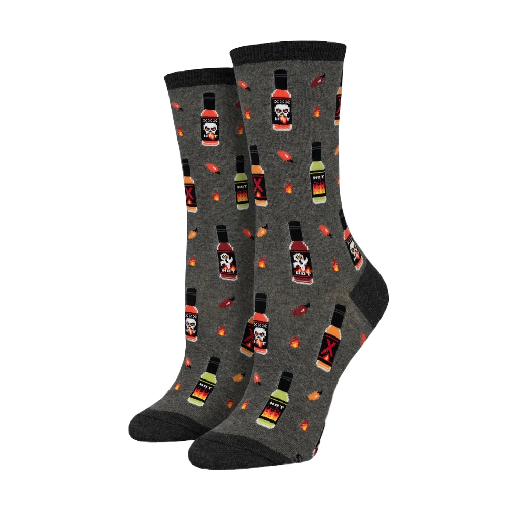 SockSmith Ladies Hot In Here Charcoal Heather Crew Socks WNC2822-CHH 3 SockSmith Ladies Hot In Here Charcoal Heather Crew Socks WNC2822-CHH