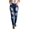 L&B Ladies Dark Wash Distressed Tall Skinny Jeans L20056-R-T