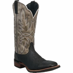 Laredo Men's Isaac Black & Grey Leather Boots 7910