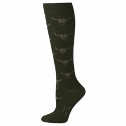 Boot Doctor® Ladies Brown Bull Skull Over The Calf Socks 0417802