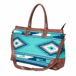 American Darling® Ladies Hand Weaved Aztec Blue Purse ADBG833A