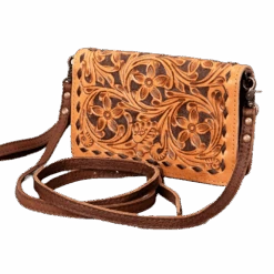 American Darling Floral Embossed Distressed Brown Bag ADBG485BKI