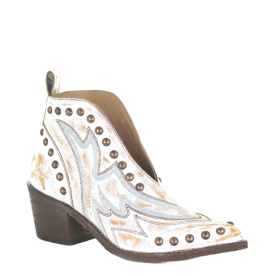 Circle G By Corral Ladies White Studs Booties Q0167 3 Circle G By Corral Ladies White Studs Booties Q0167