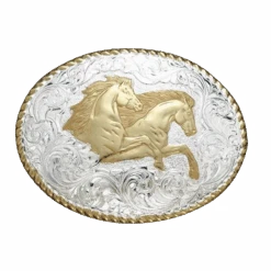 Crumrine® UnisexRope Edge Running Horses Belt Buckle C01561