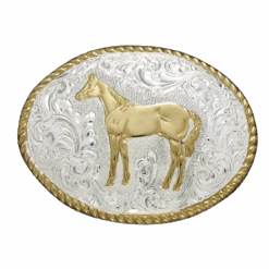 Crumrine®Rope Edge Standing Horse Belt Buckle C01578